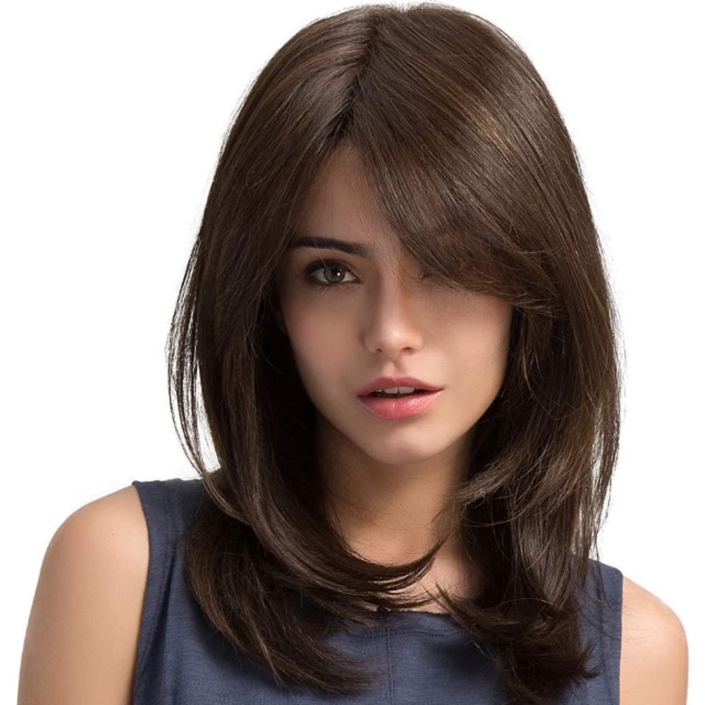 Brown Wigs with Bangs